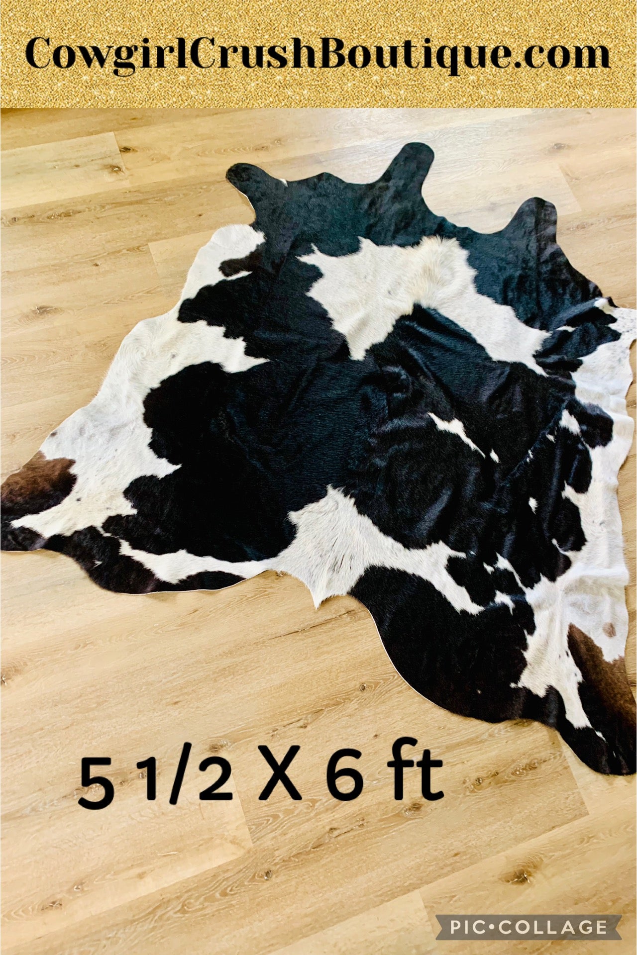 Large Black and White Cowhide