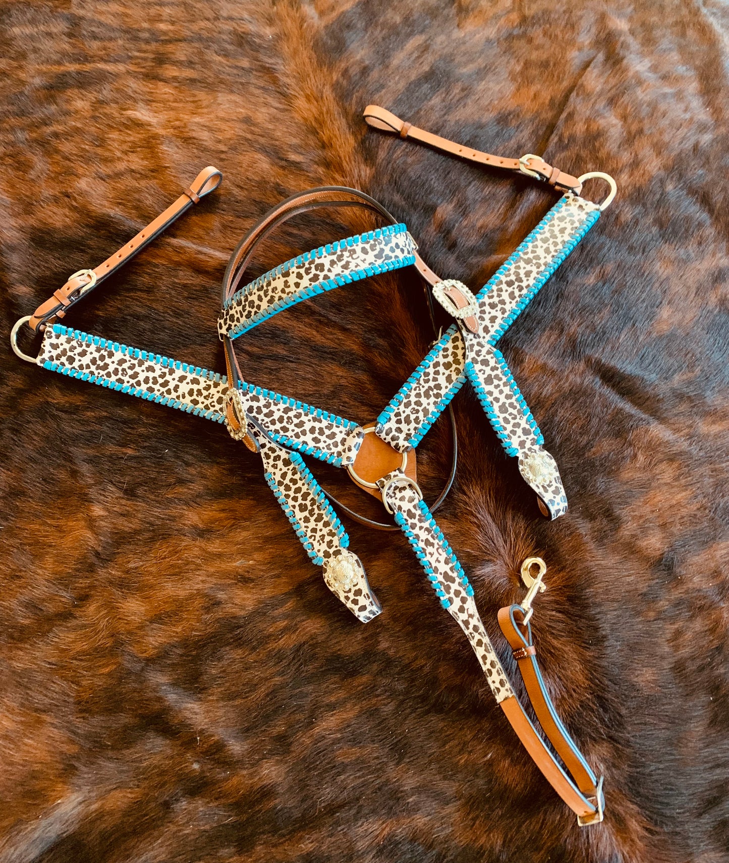 Turquoise and Cowprint