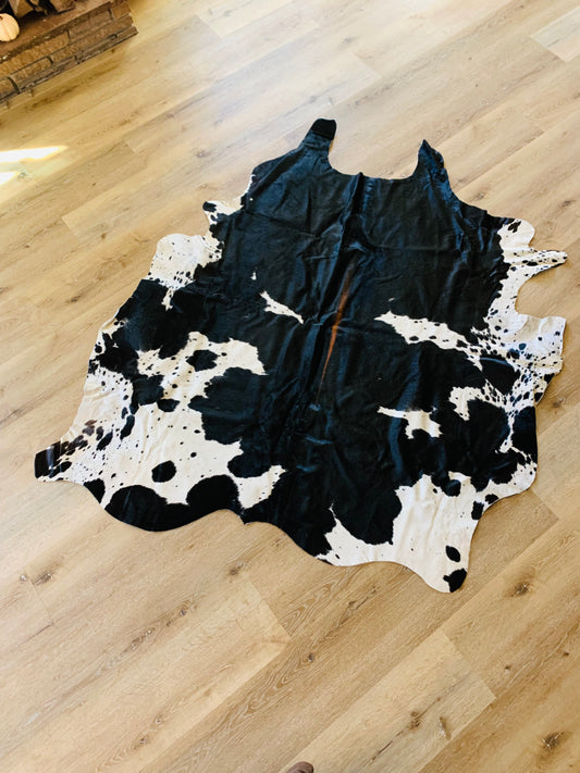 Black & white speckled cowhide