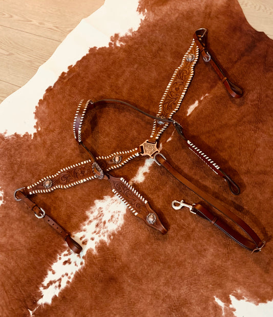 Tooled leather Tack Set