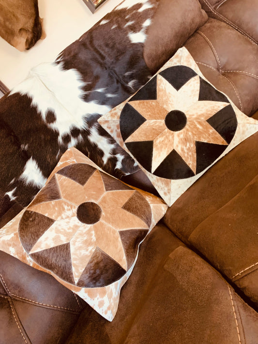 Spur Cowhide Pillow