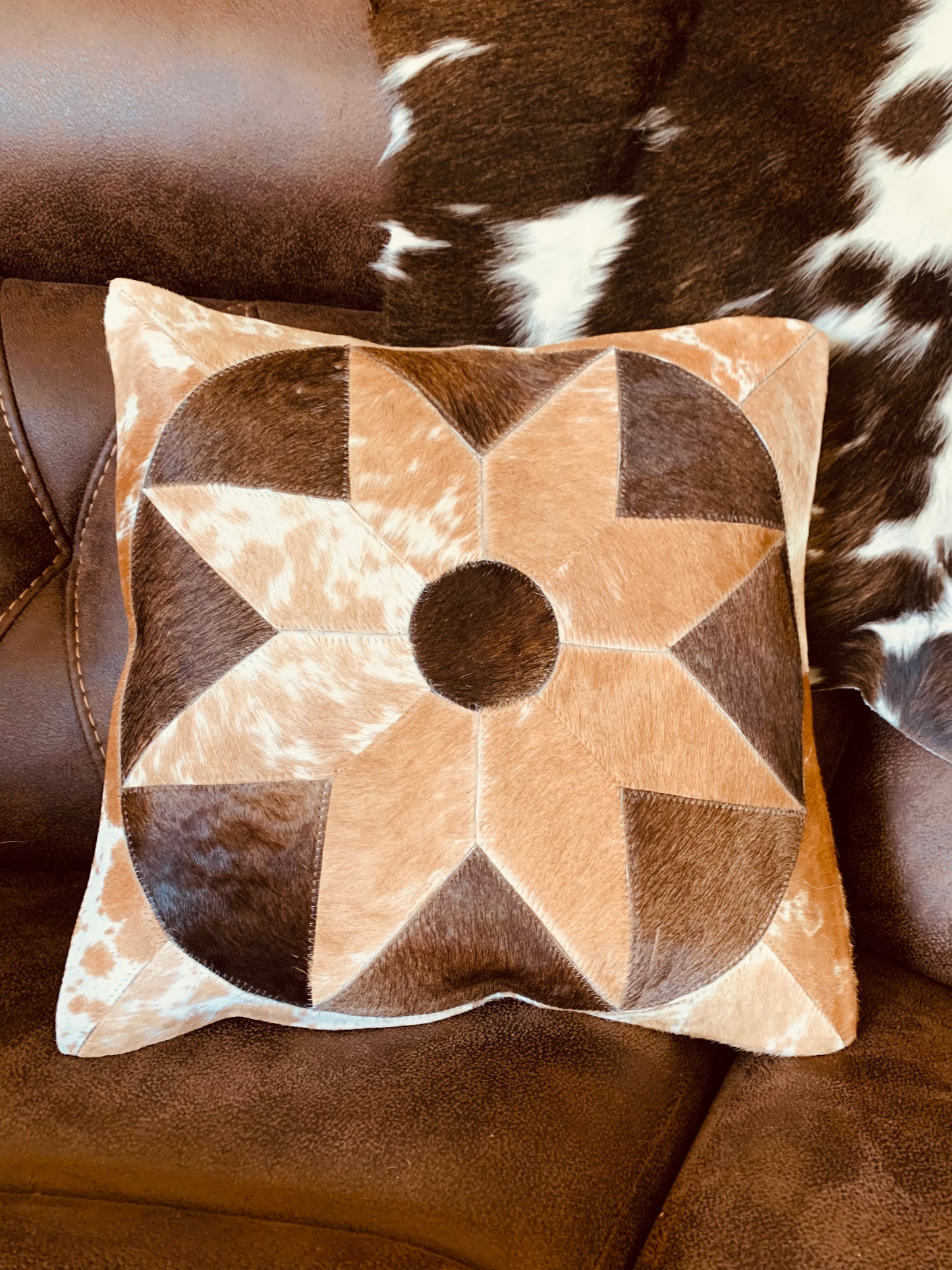 Spur Cowhide Pillow