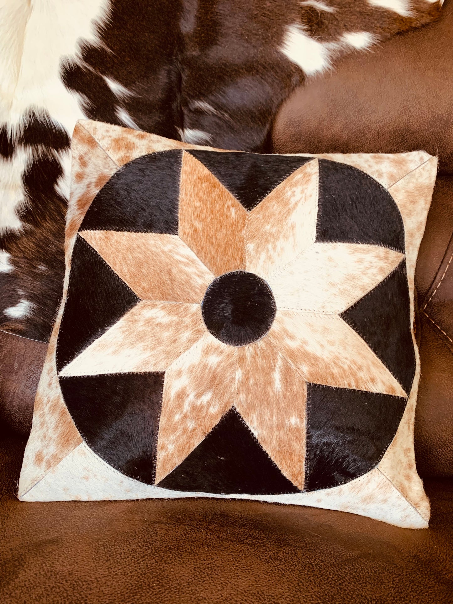 Spur Cowhide Pillow