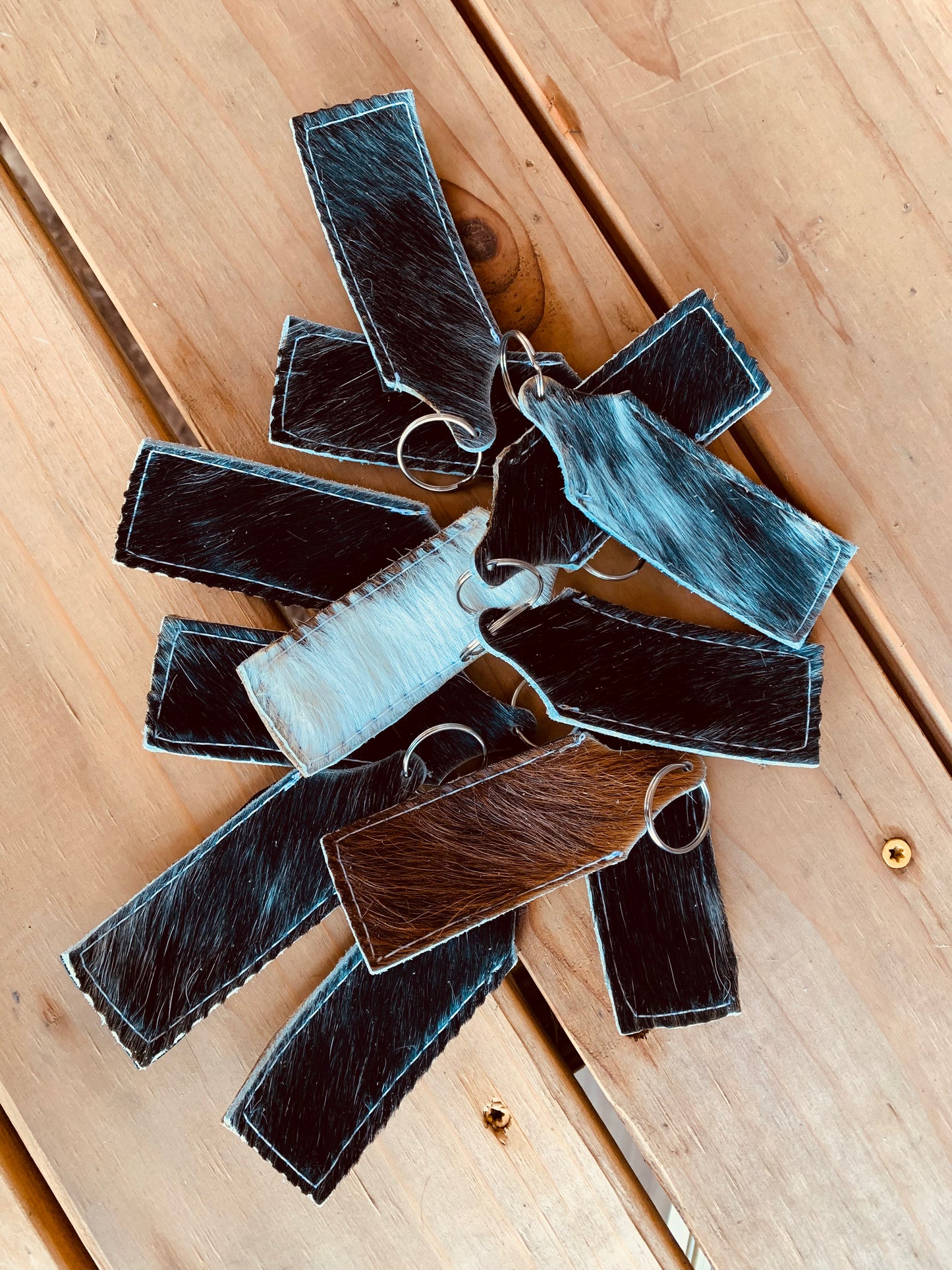 Cowhide keychain holder